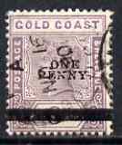 Gold Coast 1901 QV 1d on 6d used SG36