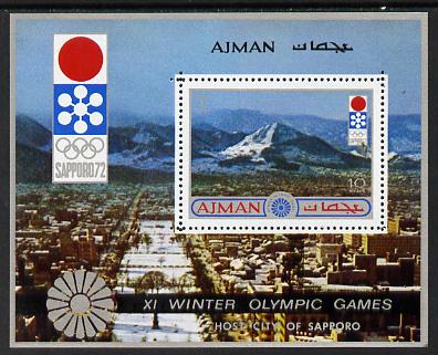 Ajman 1971 Sapporo Winter Olympics m/sheet 10r value unmounted mint (Mi BL 255A)