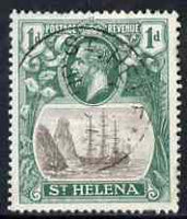 St Helena 1922-37 KG5 Badge Script 1d used SG98