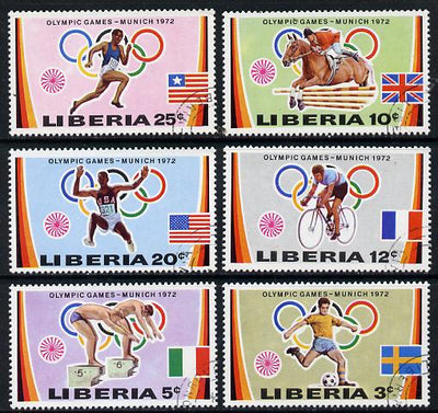 Liberia 1972 Munich Olympic Games set of 6 cto used, SG 1106-11*
