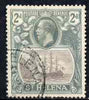 St Helena 1922-37 KG5 Badge Script 2d used SG100