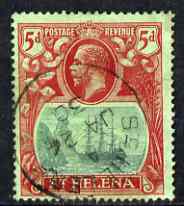 St Helena 1922-37 KG5 Badge Script 5d used SG103