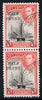 Bermuda 1940 Surcharged 1/2d on 1d vert pair with 14mm and 12.5mm spacing used SG122