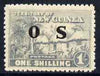 New Guinea 1925-31 Native Village 1s opt'd OS without gum, SG O29