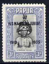 Papua 1935 KG5 Silver Jubilee 3d mounted mint SG152