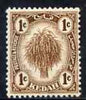 Malaya - Kedah 1921-32 Sheaf of Rice 1c brown Script mounted mint SG26