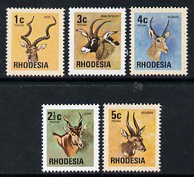 Rhodesia 1974 Antelopes set of 5 from Wildlife def set unmounted mint, SG 489-93*