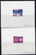 Niger Republic 1972 International Book Year imperf deluxe miniature sheets (35f & 40f) both unmounted mint