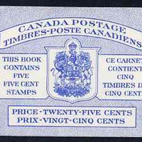 Canada 1954 Booklet 25c blue bilingual stitched cover (Beaver stamps) SG SB52a