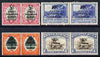 Kenya, Uganda & Tanganyika 1941-42 Surch set of 4 horiz pairs mounted mint SG151-54