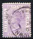 Sierra Leone 1884-91 QV 1.5d violet CA used (short corner perf) SG29