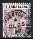 Sierra Leone 1896-97 QV Key Plate Crown CA 1.5d mauve & black used (blue crayon line at right) SG43