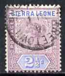 Sierra Leone 1896-97 QV Key Plate Crown CA 2.5d mauve & ult used SG45