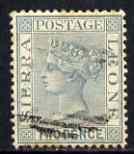 Sierra Leone 1884-91 QV 2d grey CA used SG30