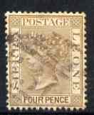 Sierra Leone 1884-91 QV 4d brown CA used SG33