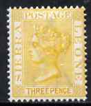 Sierra Leone 1884-91 QV 3d yellow CA mounted mint SG32