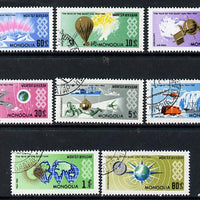 Mongolia 1965 International Quiet Sun Year set of 8 cto used, SG 356-63