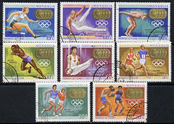 Mongolia 1969 Olympic Games - Gold Medal Winners set of 8 cto used, SG 506-13