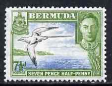 Bermuda 1938-52 KG6 Tropic Bird 7.5d black, blue & bright green, fine mounted mint, SG 114b