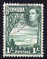 Bermuda 1938-52 KG6 Grape Bay 1s bluish green fine used SG 115a