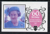 St Lucia 1986 Queen's 60th Birthday $3.50 imperf proof in red, blue and black only printed on art paper on back of publicity poster for a book (some minor soiling) ex Format archives