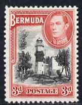Bermuda 1938-52 KG6 Lighthouse 3d black & rose-red unmounted mint, SG 114