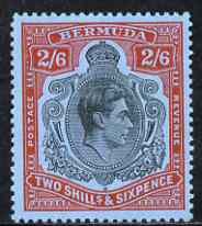 Bermuda 1938-53 KG6 2s 6d black & red on pale blue perf 13 ordinary paper unmounted mint, SG 117d
