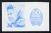 St Vincent - Union Island 1986 Queen's 60th Birthday 10c imperf proof in blue only printed on gummed paper (ex Format archives)
