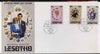 Lesotho 1981 Royal Wedding imperf set of 3 on illustrated cover with first day cancel, SG 451-53var