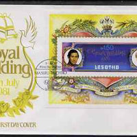 Lesotho 1981 Royal Wedding imperf m/sheet on illustrated cover with first day cancel, SG MS 454var