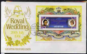 Lesotho 1981 Royal Wedding imperf m/sheet on illustrated cover with first day cancel, SG MS 454var