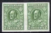 Newfoundland 1932-38 KG5 2c green imperf horizontal pair unmounted mint, SG 223a