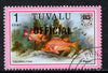 Tuvalu 1981 Official opt on 1c Squirrelfish (litho opt) SG O1a fine used and unpriced as such plus normal with typo opt (gutter pairs pro rata)