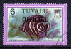 Tuvalu 1981 Official opt on 6c Angelfish (litho opt) SG O5a fine used (gutter pairs pro rata)