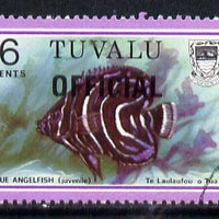 Tuvalu 1981 Official opt on 6c Angelfish (litho opt) SG O5a fine used (gutter pairs pro rata)