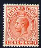 Falkland Islands 1912-20 KG5 MCA 1d orange-red mounted mint SG61