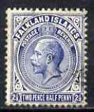 Falkland Islands 1912-20 KG5 MCA 2.5d blue used SG63c