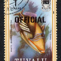 Tuvalu 1981 Official opt on $1 Triggerfish (litho opt) SG O17a fine used (gutter pairs pro rata)