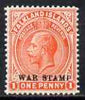 Falkland Islands 1912-20 KG5 War Tax 1d orange mounted mint SG71/c