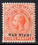 Falkland Islands 1912-20 KG5 War Tax 1d orange mounted mint SG71/c
