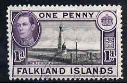 Falkland Islands 1938-50 KG6 Memorial 1d black & violet used SG148