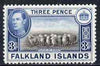 Falkland Islands 1938-50 KG6 Flock of Sheep 3d mounted mint SG153