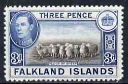 Falkland Islands 1938-50 KG6 Flock of Sheep 3d mounted mint SG153