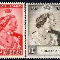 Gold Coast 1948 KG6 Royal Silver Wedding set of 2 mounted mint SG 147-48