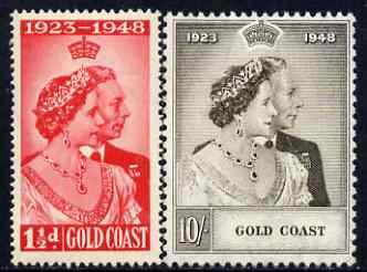 Gold Coast 1948 KG6 Royal Silver Wedding set of 2 mounted mint SG 147-48