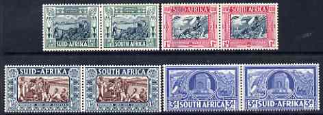 South Africa 1938 KG6 Voortrekker Centenary Memorial Fund set of 8 (4 horiz se-tenant pairs) lightly mounted mint SG 76-79