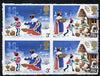 Great Britain 1973 Christmas 3p block of 4 with only the slightest trace of perforations, roughly torn around edges as a result, unmounted mint SG 946-7 (note: a fully imperf strip of 5 is cat £2,500)