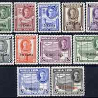 Somaliland 1951 KG6 Surcharged set 11 values complete 5c to 5s fine mounted mint SG 125-35