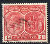 St Kitts-Nevis 1920-22 KG5 MCA Medicinal Spring 1d scarlet used SG25