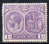 St Kitts-Nevis 1921-29 KG5 Script CA Medicinal Spring 1d violet unmounted mint SG39